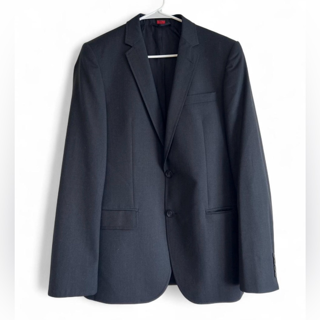 Hugo Elegant Black Men's Blazer 100% Virgin Wool Size 38r